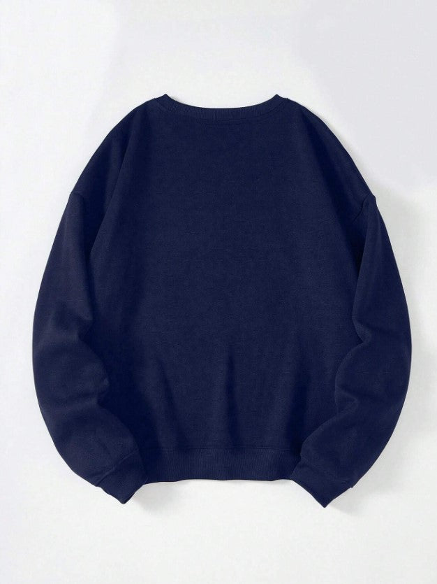 BROOKLYN 字母圖案保暖襯裡運動衫 深藍 男款