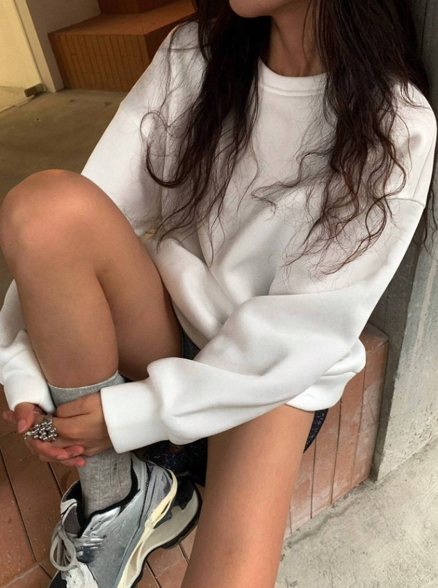 I LOVE YOU FINE 羊毛圓領印花運動衫 白色 女款