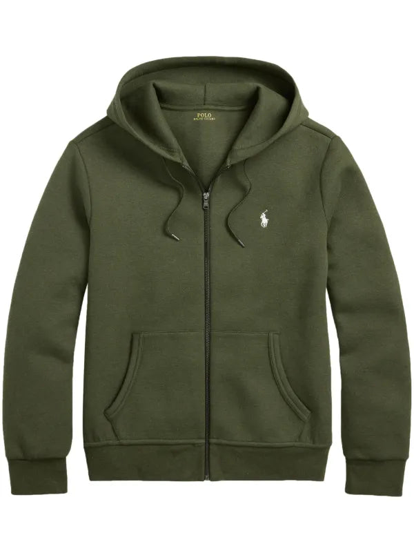 Polo Ralph Lauren 雙層針織全開拉鏈連帽衫 墨綠 美國正品代購直運