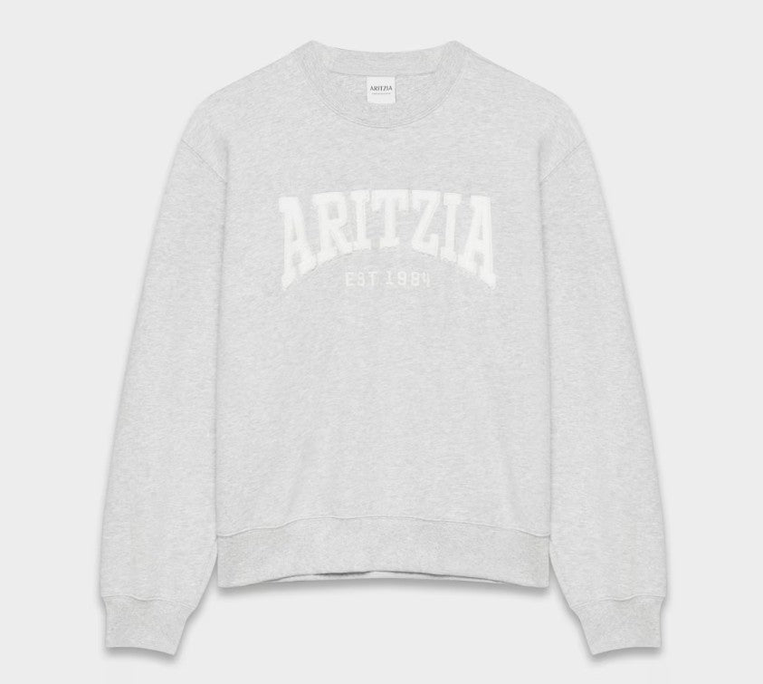 Aritzia 舒適絨毛完美圓領衛衣 淺灰 女款 美國直運